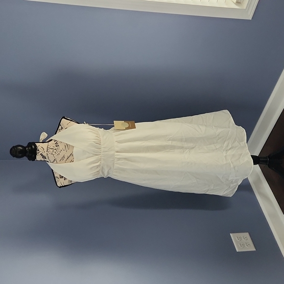 NWT sexy white halter style (tie in back) with optional built in modesty panel. - Picture 2 of 5